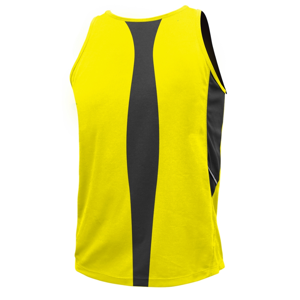Mens Training Singlet Yellow/Char - Thermatech New Zealand
